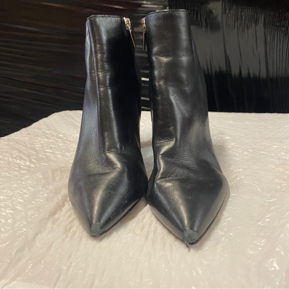 Marc Fisher Black Pointed Toe Heeled Ankle Boots | Size 8